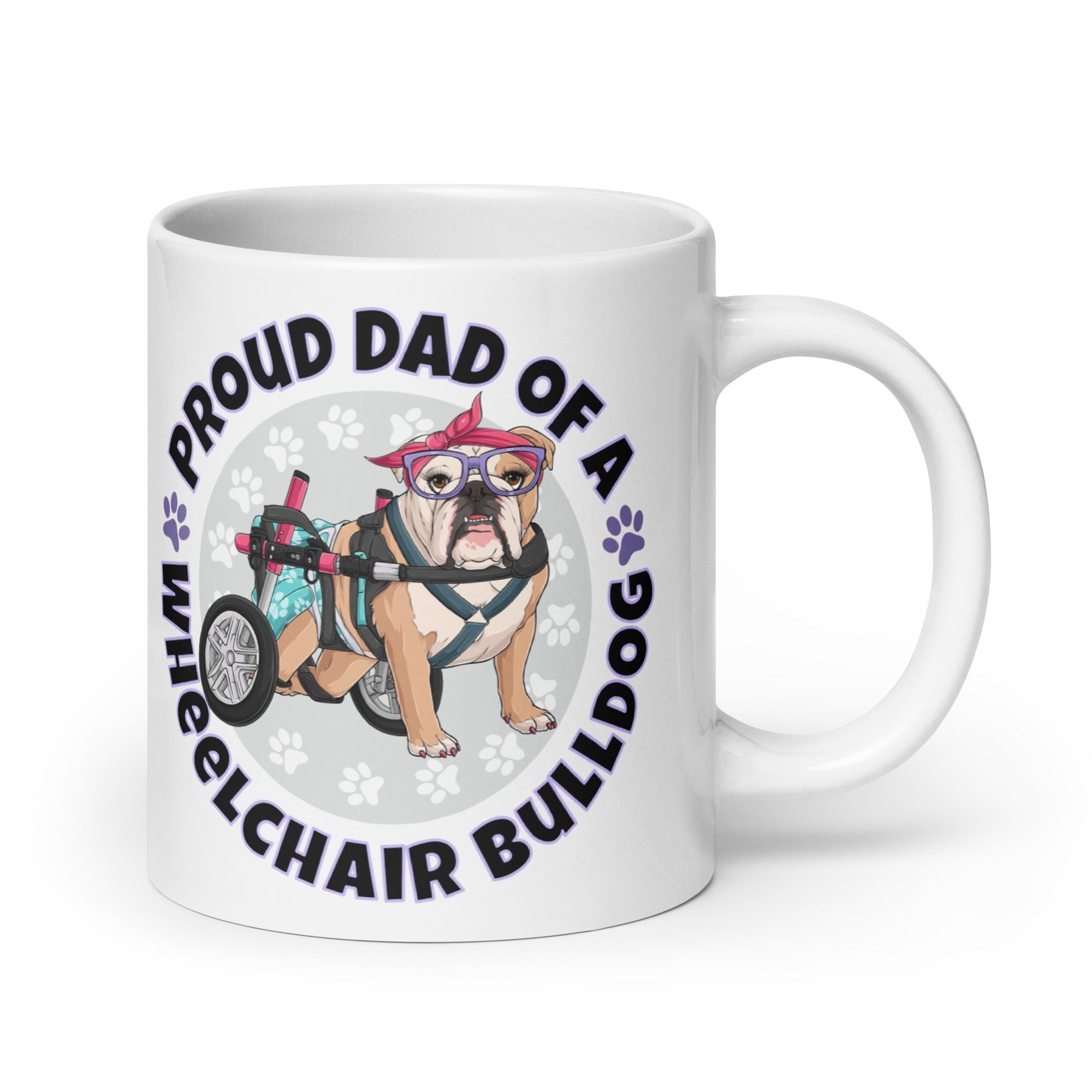 Proud Dad of a Wheelchair Bulldog Mug