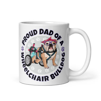 Proud Dad of a Wheelchair Bulldog Mug