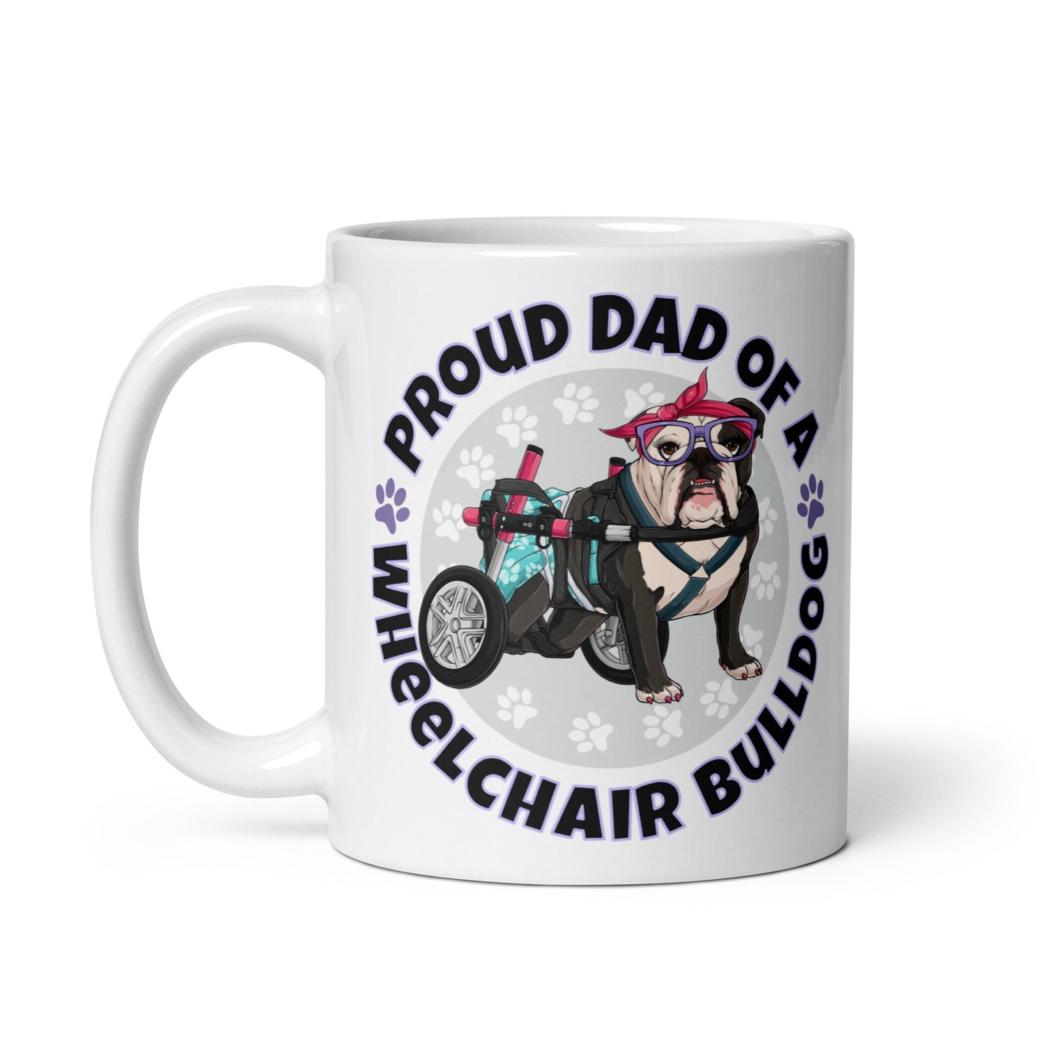 Proud Dad of a Wheelchair Bulldog Mug