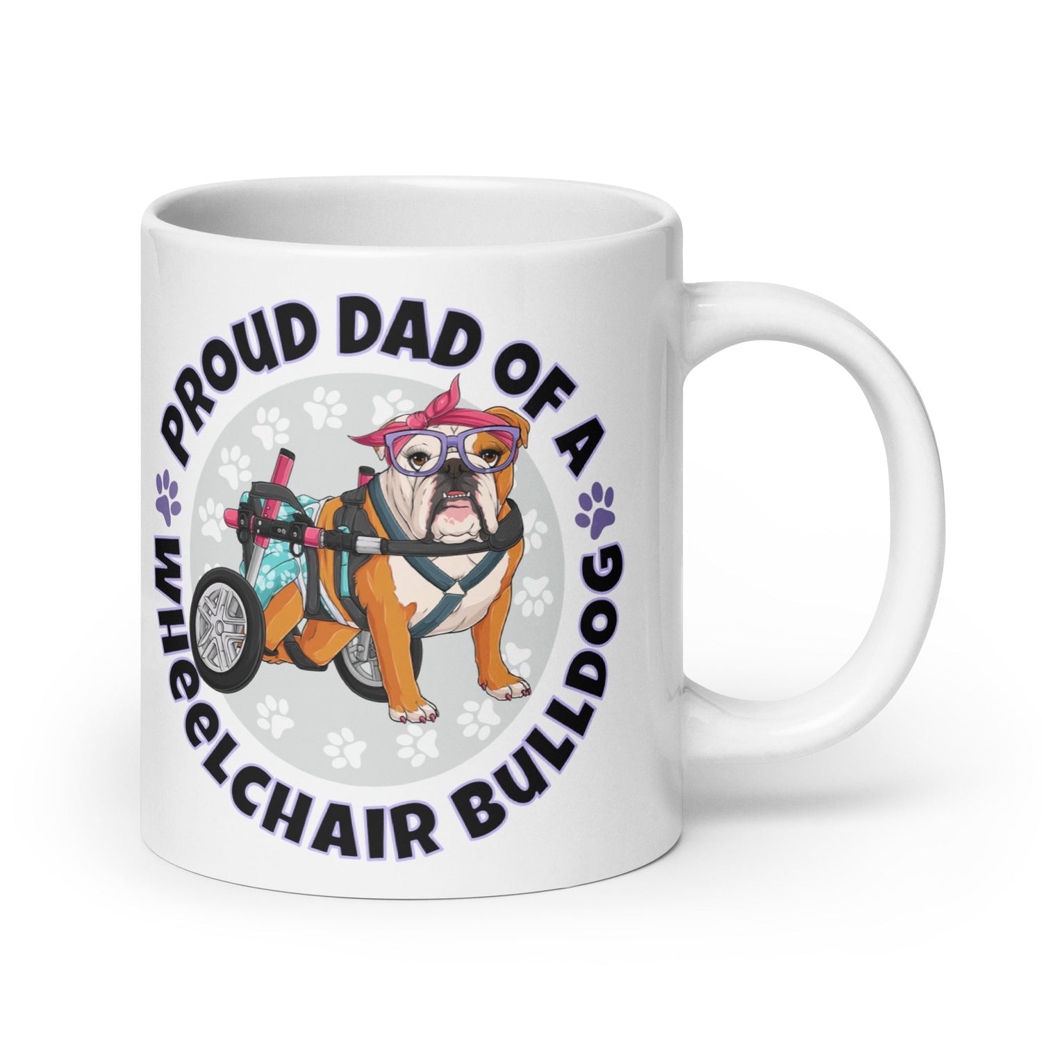 Proud Dad of a Wheelchair Bulldog Mug