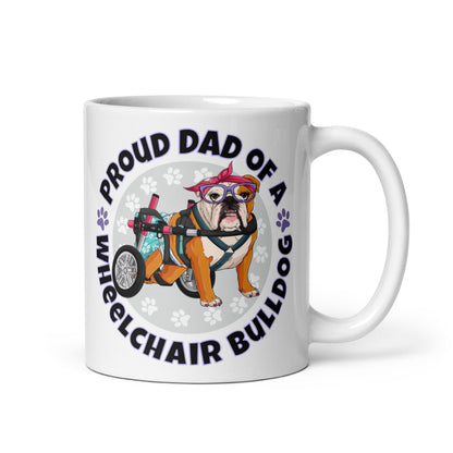 Proud Dad of a Wheelchair Bulldog Mug