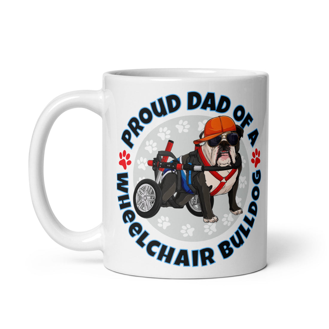 Proud Dad of a Wheelchair Bulldog Mug