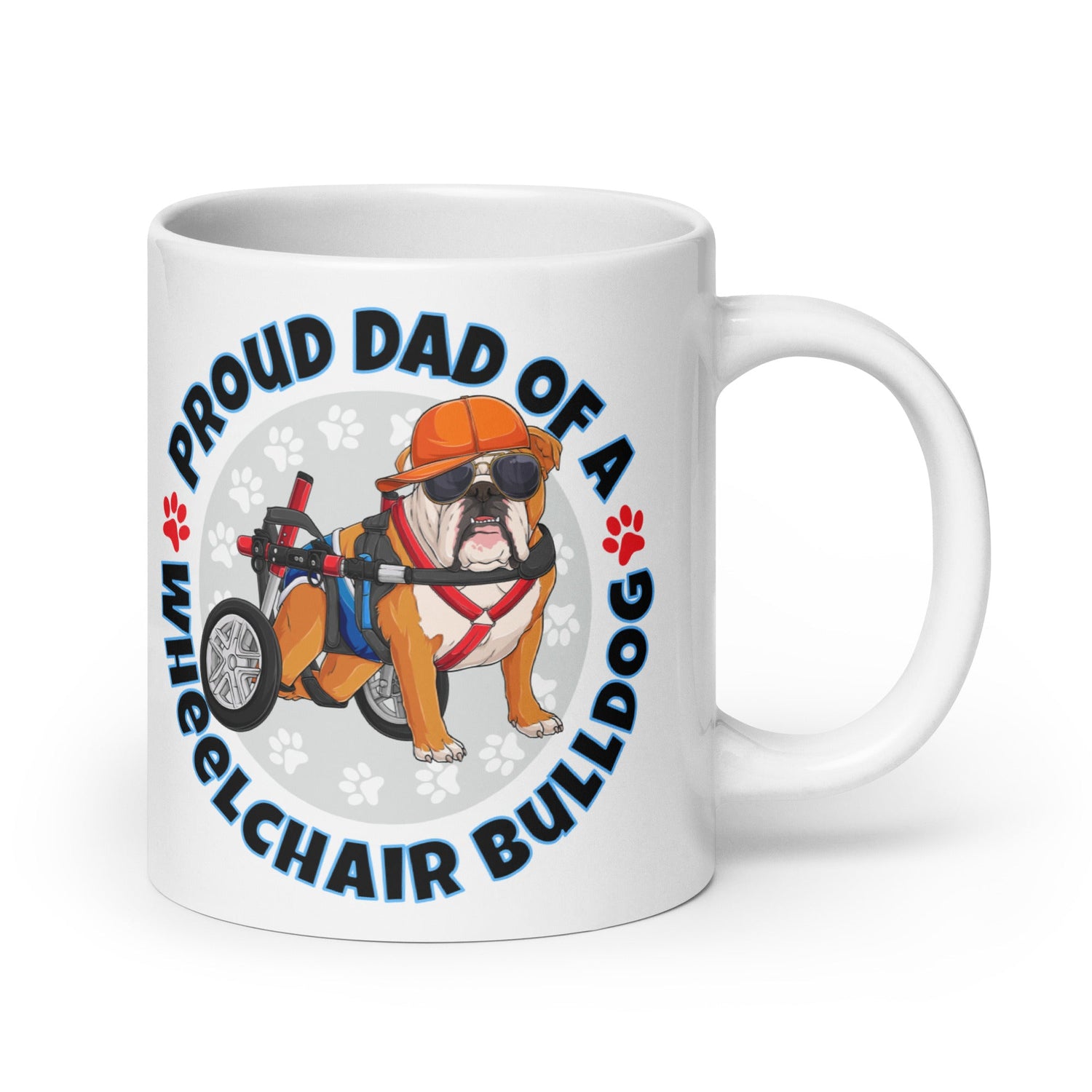 Proud Dad of a Wheelchair Bulldog Mug