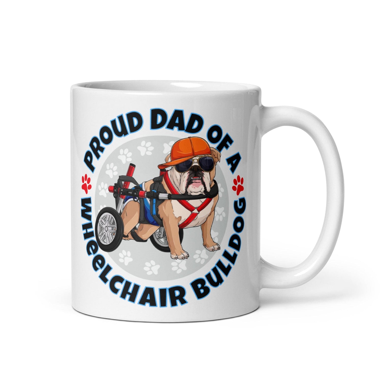 Proud Dad of a Wheelchair Bulldog Mug