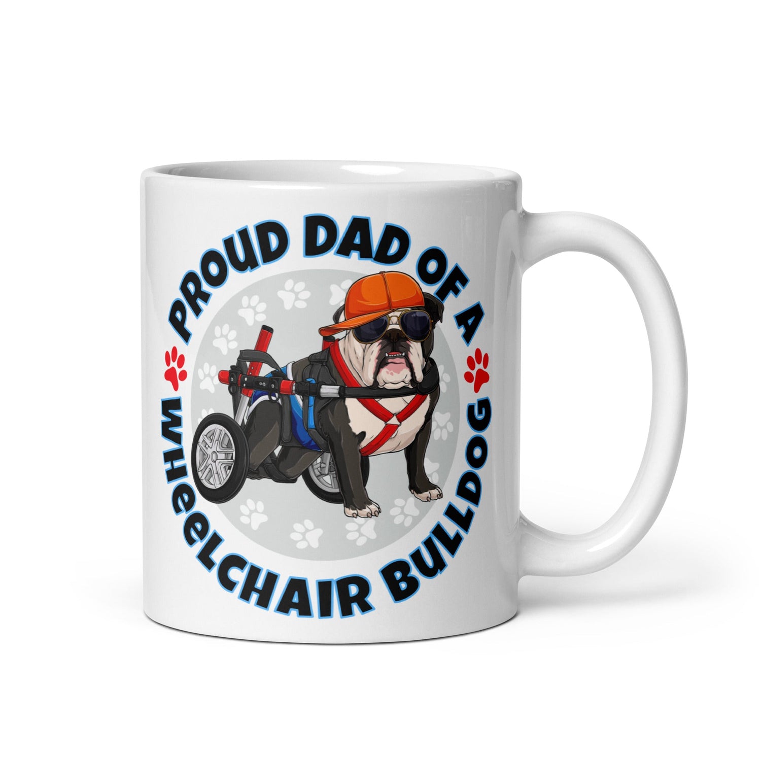 Proud Dad of a Wheelchair Bulldog Mug