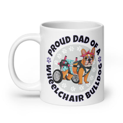 Proud Dad of a Wheelchair Bulldog Mug