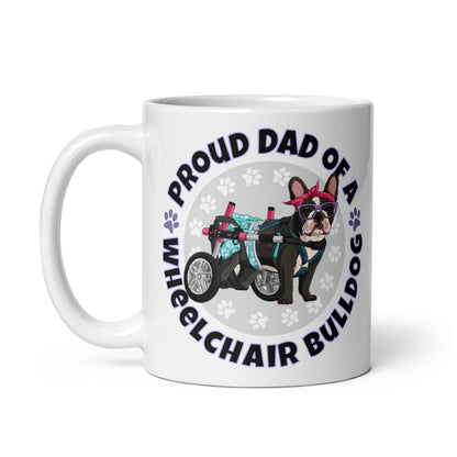 Proud Dad of a Wheelchair Bulldog Mug