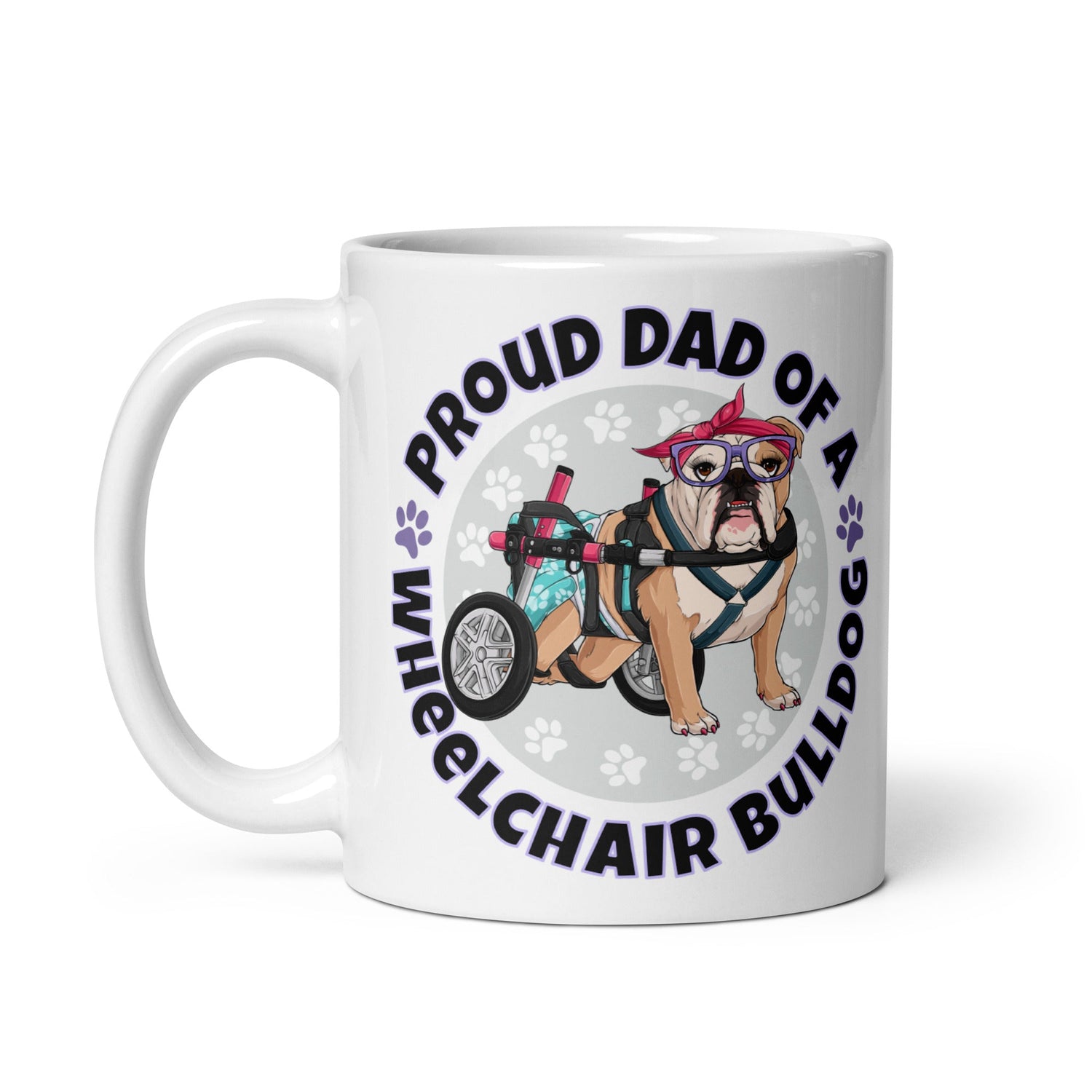 Proud Dad of a Wheelchair Bulldog Mug