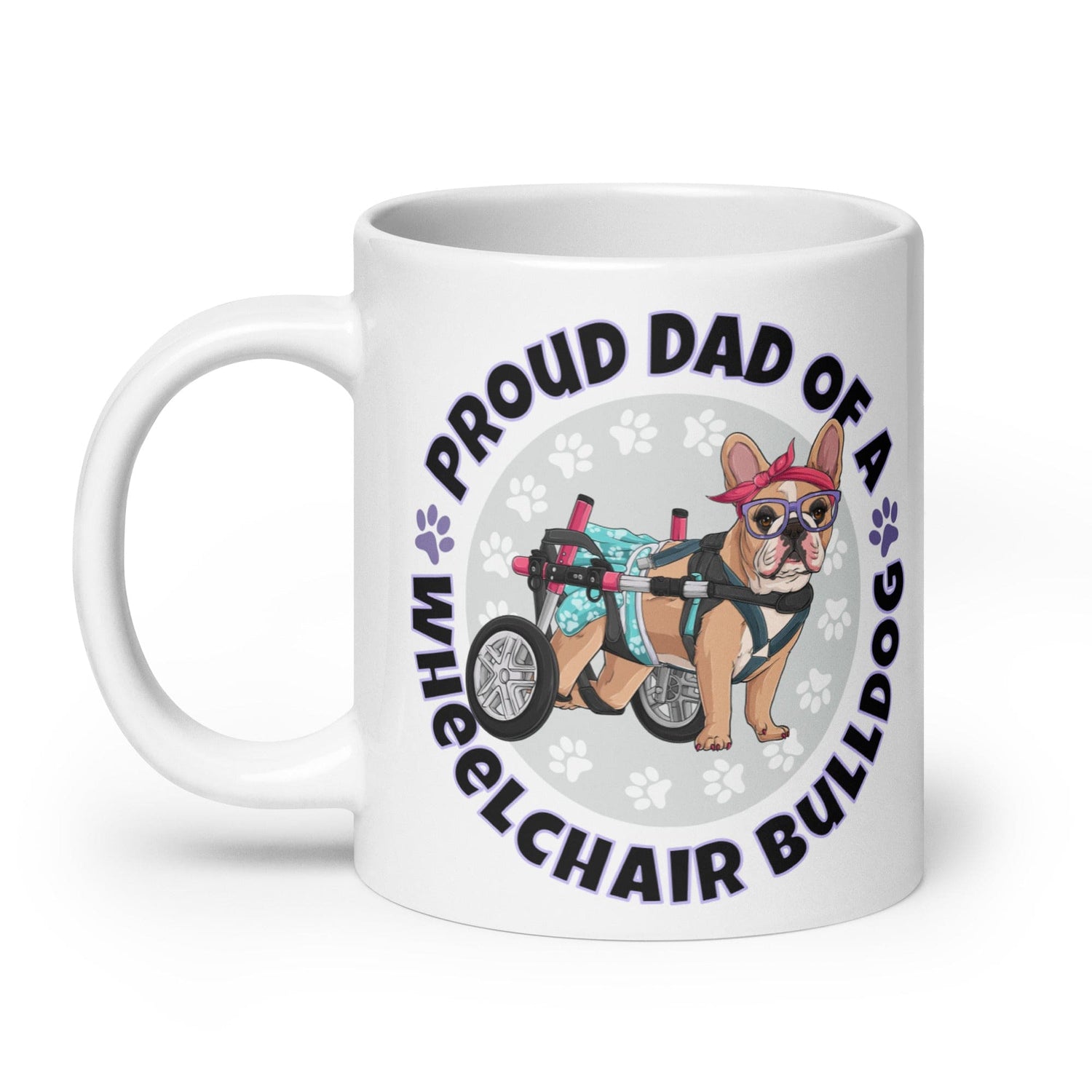 Proud Dad of a Wheelchair Bulldog Mug