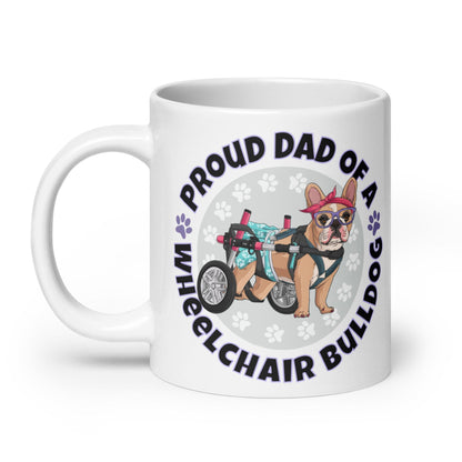 Proud Dad of a Wheelchair Bulldog Mug