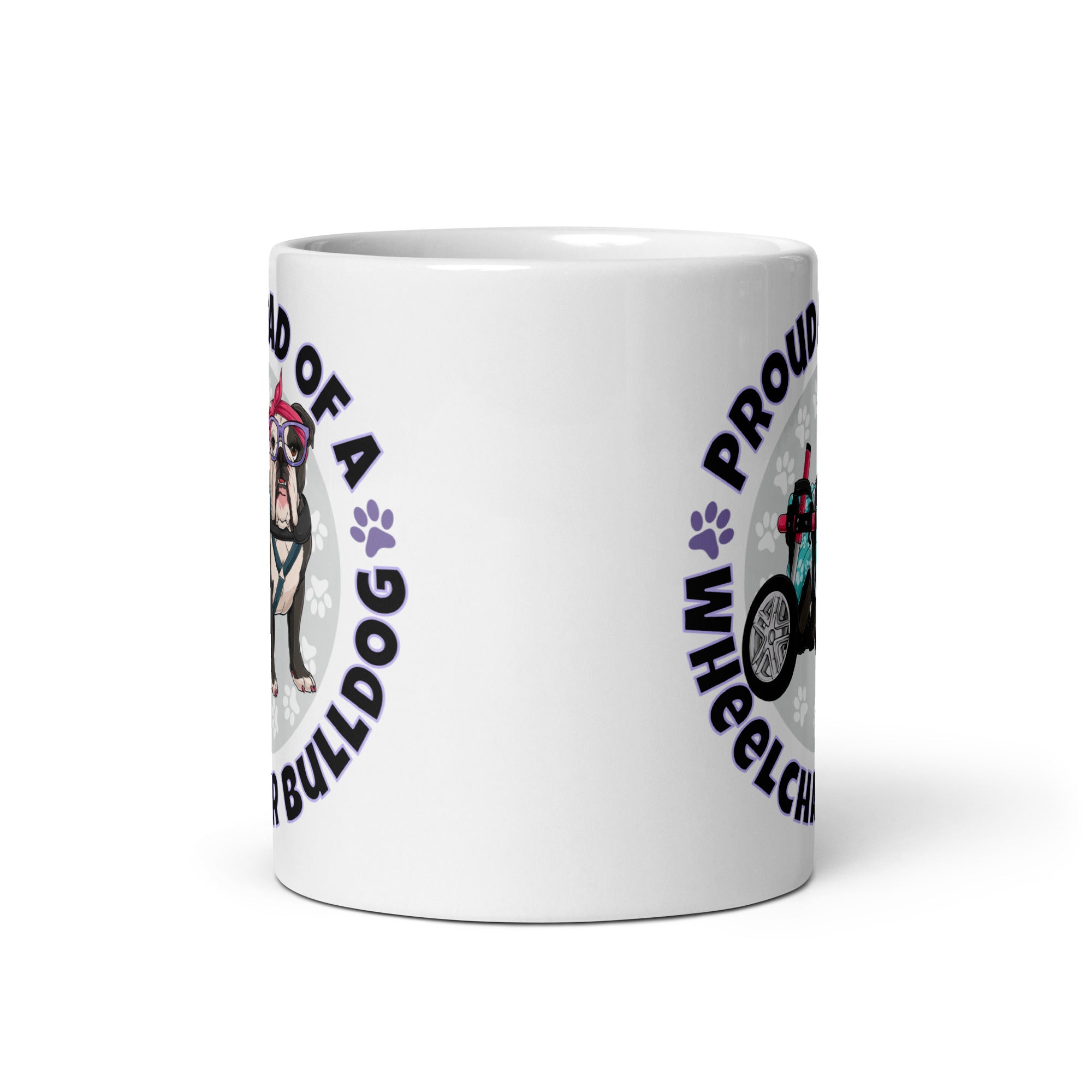 Proud Dad of a Wheelchair Bulldog Mug