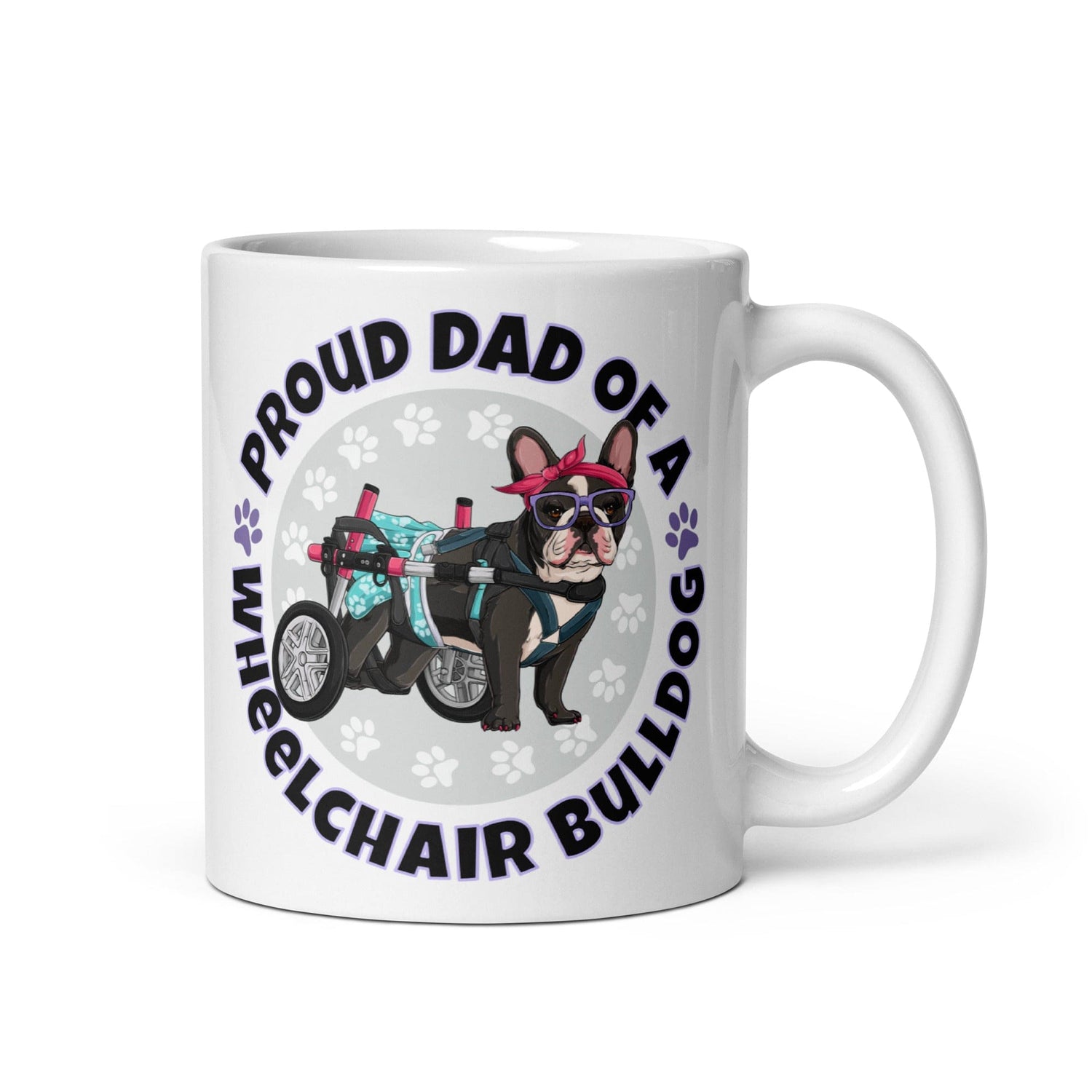 Proud Dad of a Wheelchair Bulldog Mug