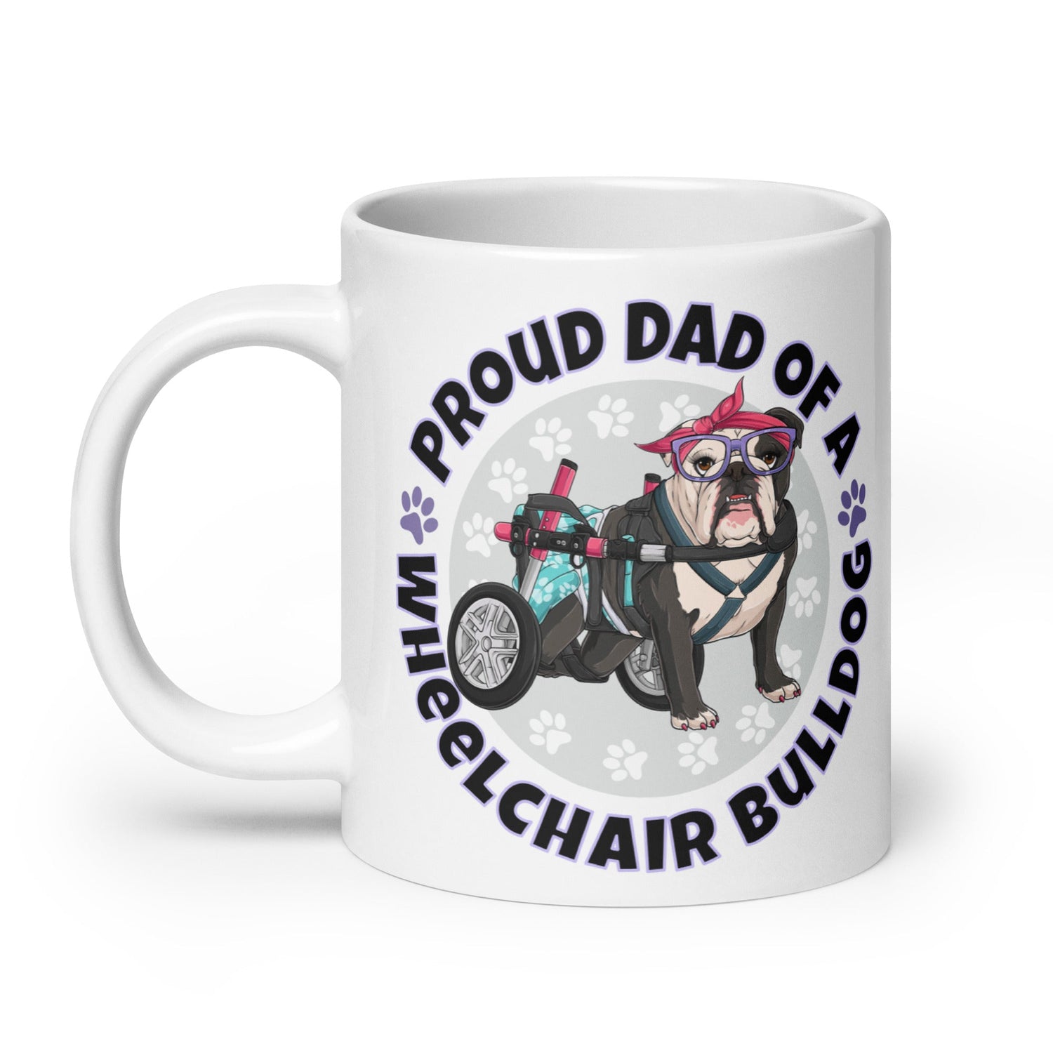 Proud Dad of a Wheelchair Bulldog Mug