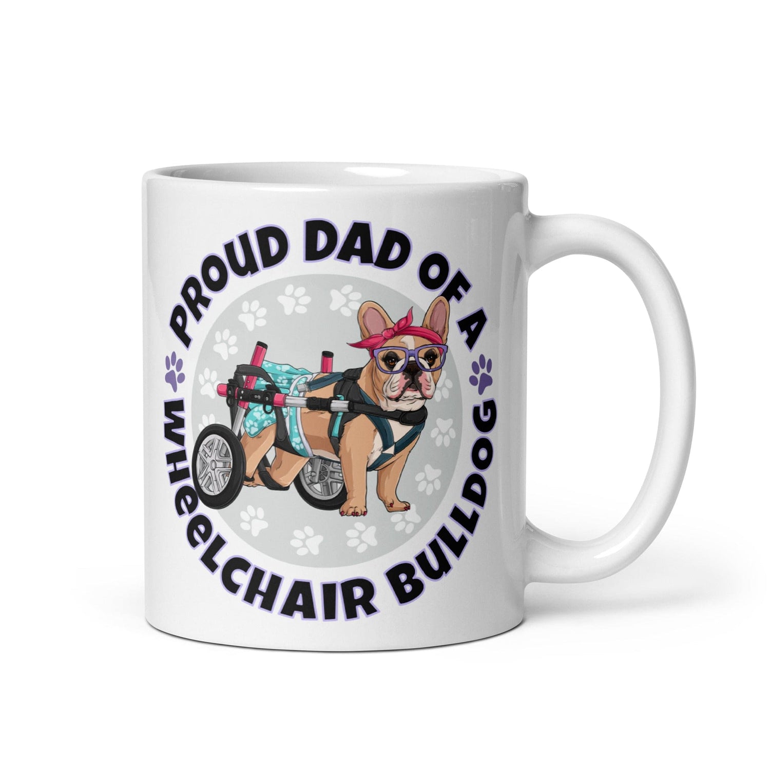 Proud Dad of a Wheelchair Bulldog Mug