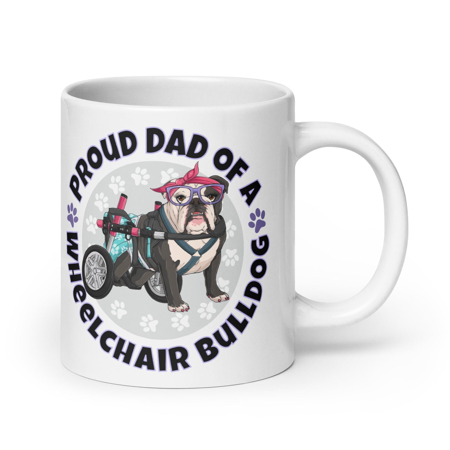 Proud Dad of a Wheelchair Bulldog Mug