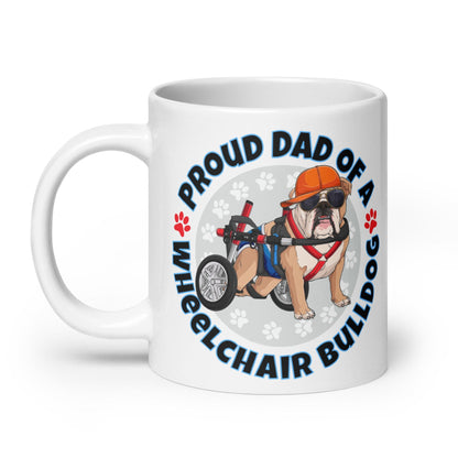 Proud Dad of a Wheelchair Bulldog Mug