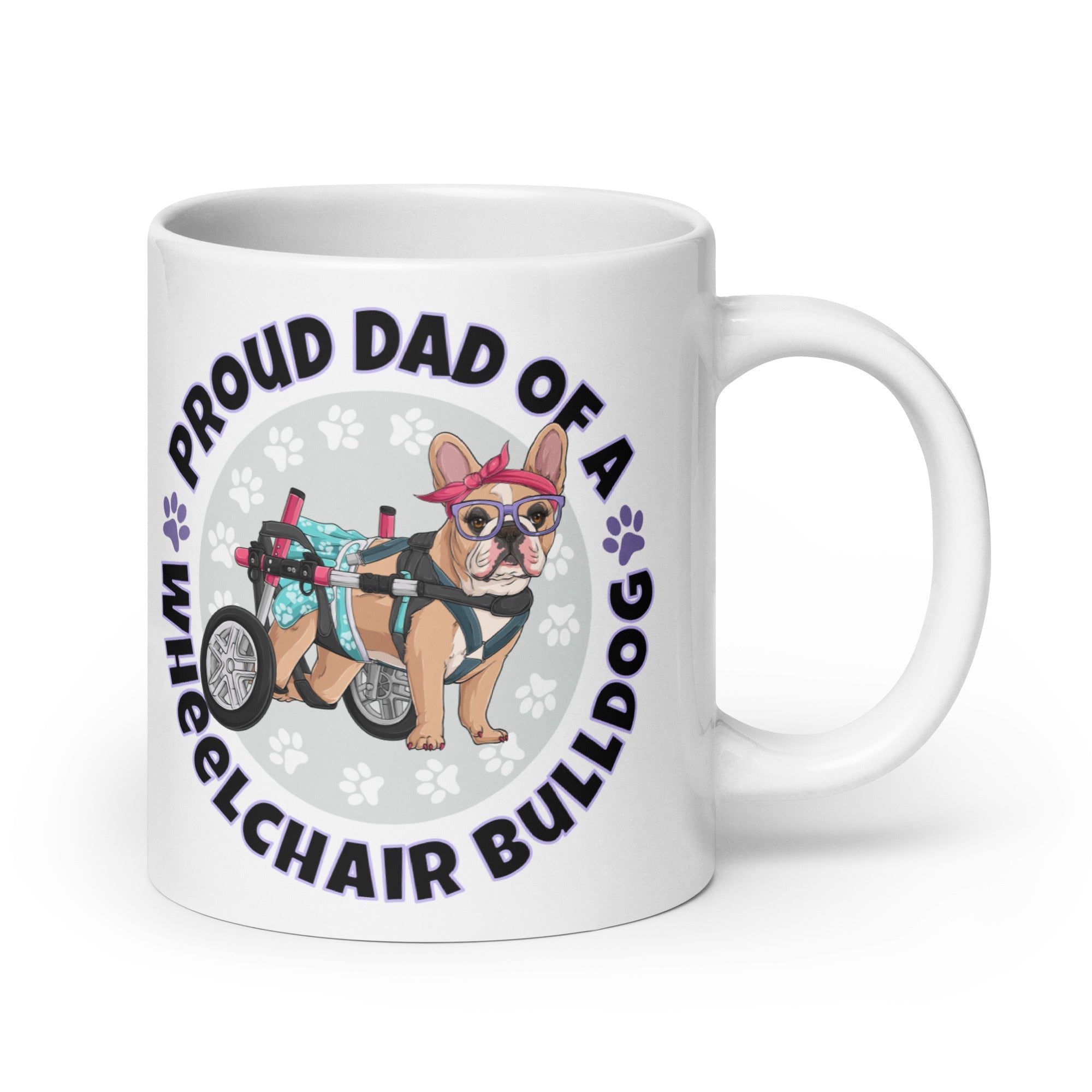 Proud Dad of a Wheelchair Bulldog Mug