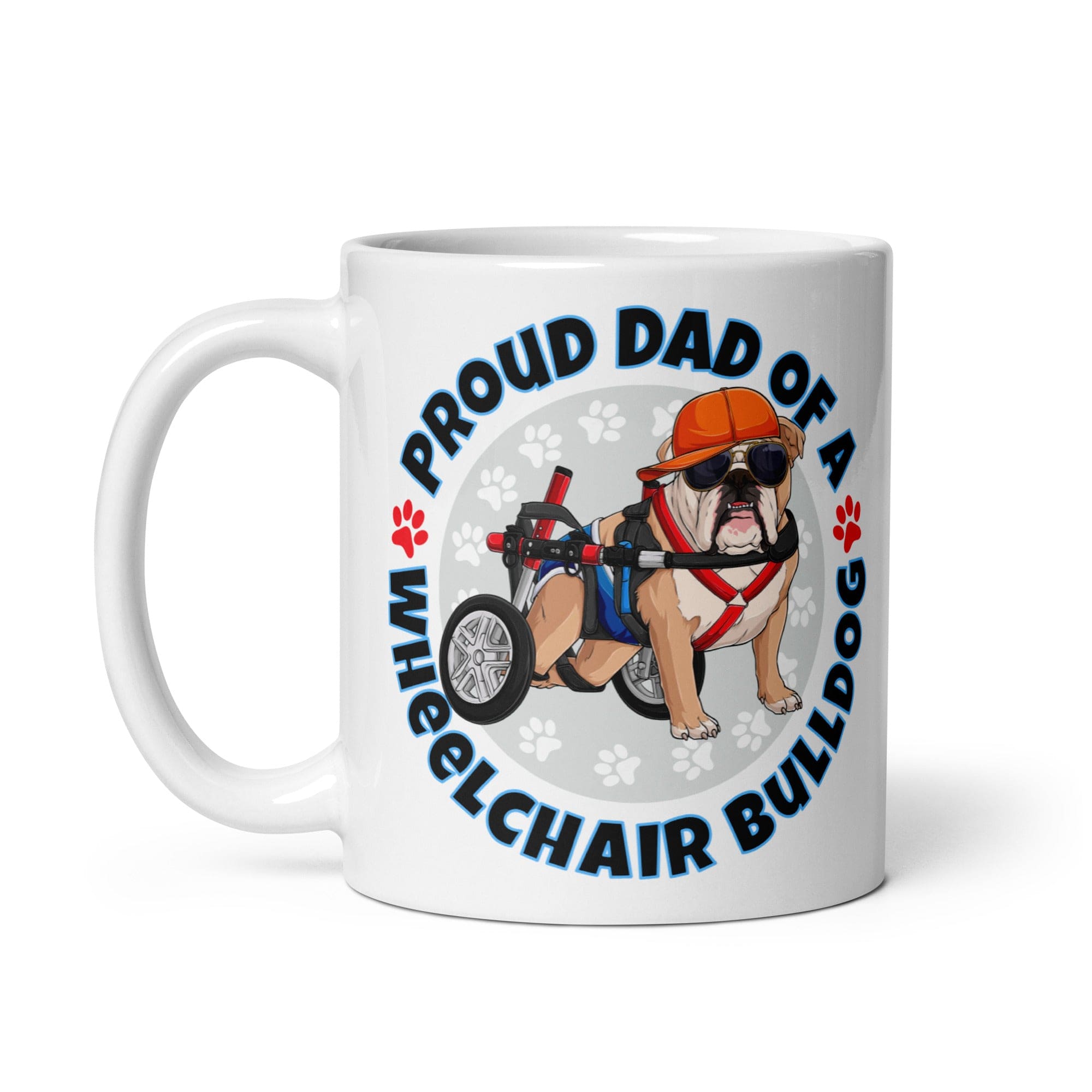 Proud Dad of a Wheelchair Bulldog Mug