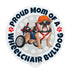 "Proud Mom of a Wheelchair Bulldog" Male Bulldog Mouse Pad | Fawn & White Colored