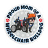 "Proud Mom of a Wheelchair Bulldog" Male Frenchie Mouse Pad | Black & White Colored