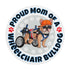 "Proud Mom of a Wheelchair Bulldog" Male Frenchie Mouse Pad | Fawn & White Colored