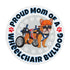 "Proud Mom of a Wheelchair Bulldog" Male Frenchie Mouse Pad | Red & White Colored