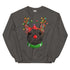 Red - Nosed Female Frenchie Christmas Crewneck | B&W Colored