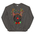 Red - Nosed Frenchie Christmas Crewneck | B&W Colored