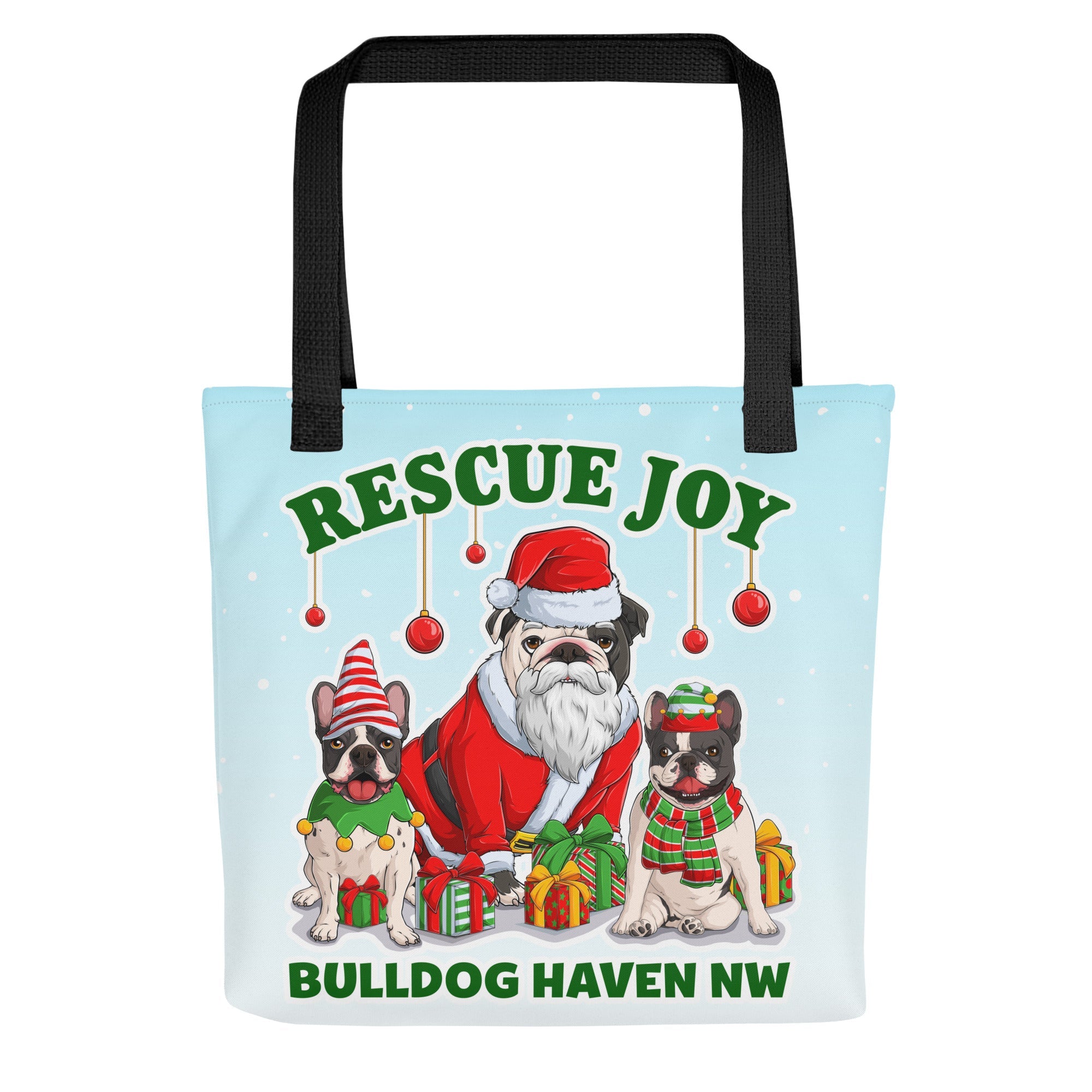 “Rescue Joy” BHNW Bulldog Christmas Tote Bag