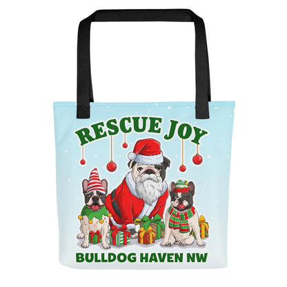 “Rescue Joy” BHNW Bulldog Christmas Tote Bag