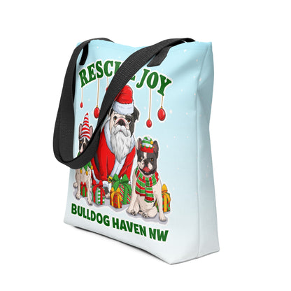 “Rescue Joy” BHNW Bulldog Christmas Tote Bag