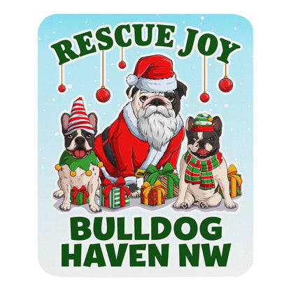 “Rescue Joy” Santa Bulldog Christmas Mouse Pad – BHNW Holiday Collection