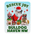“Rescue Joy” Santa Bulldog Christmas Mouse Pad – BHNW Holiday Collection