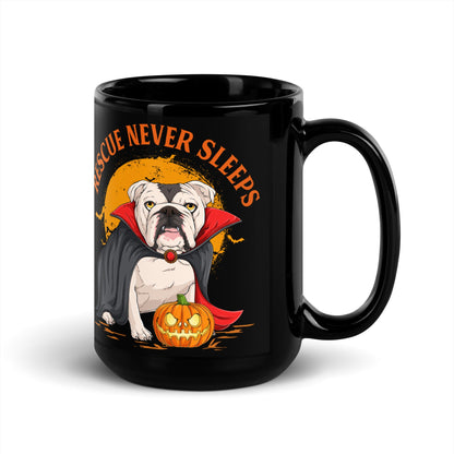 “Rescue Never Sleeps” BHNW Bulldog Halloween Mug