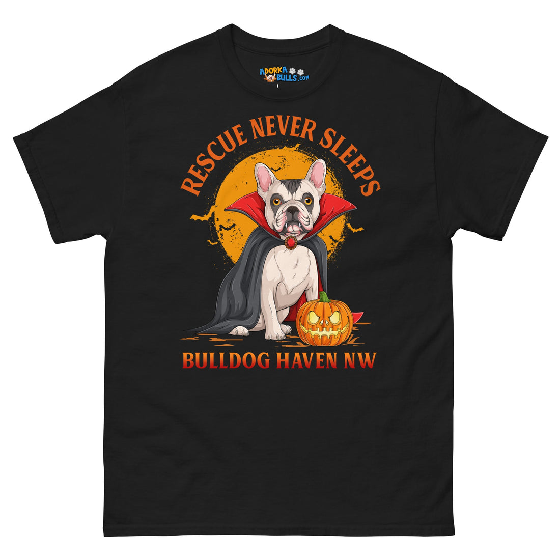 "Rescue Never Sleeps" BHNW Frenchie Halloween Men’s T-Shirt