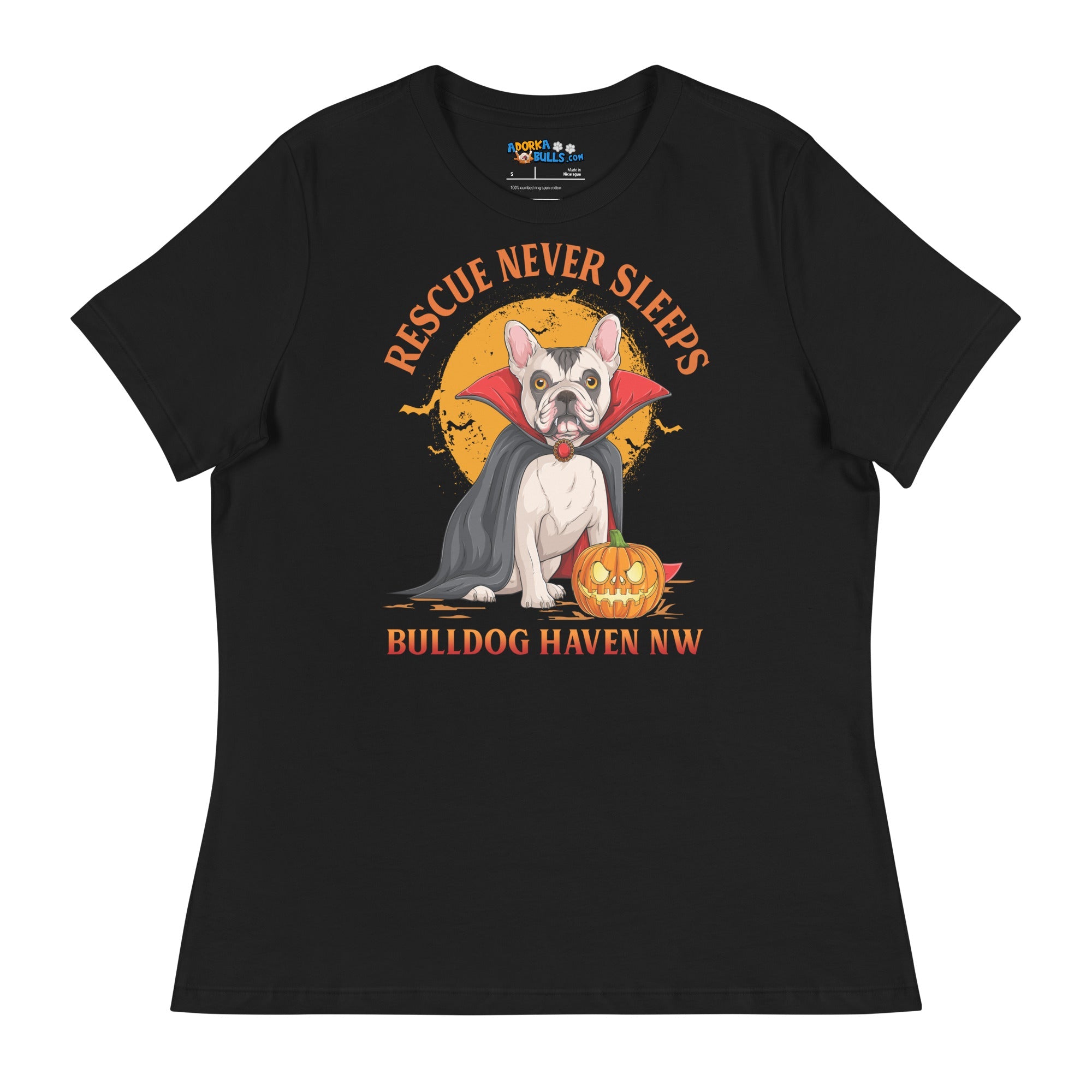 &quot;Rescue Never Sleeps&quot; BHNW Frenchie Halloween Women’s T-Shirt