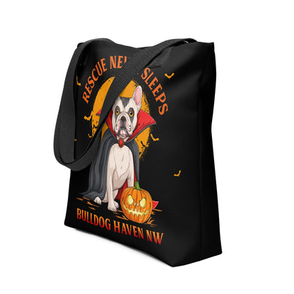 “Rescue Never Sleeps” BHNW Frenchie Vampire Tote Bag