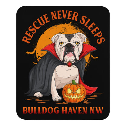 “Rescue Never Sleeps” Dracula Bulldog Mouse Pad – BHNW Halloween Collection