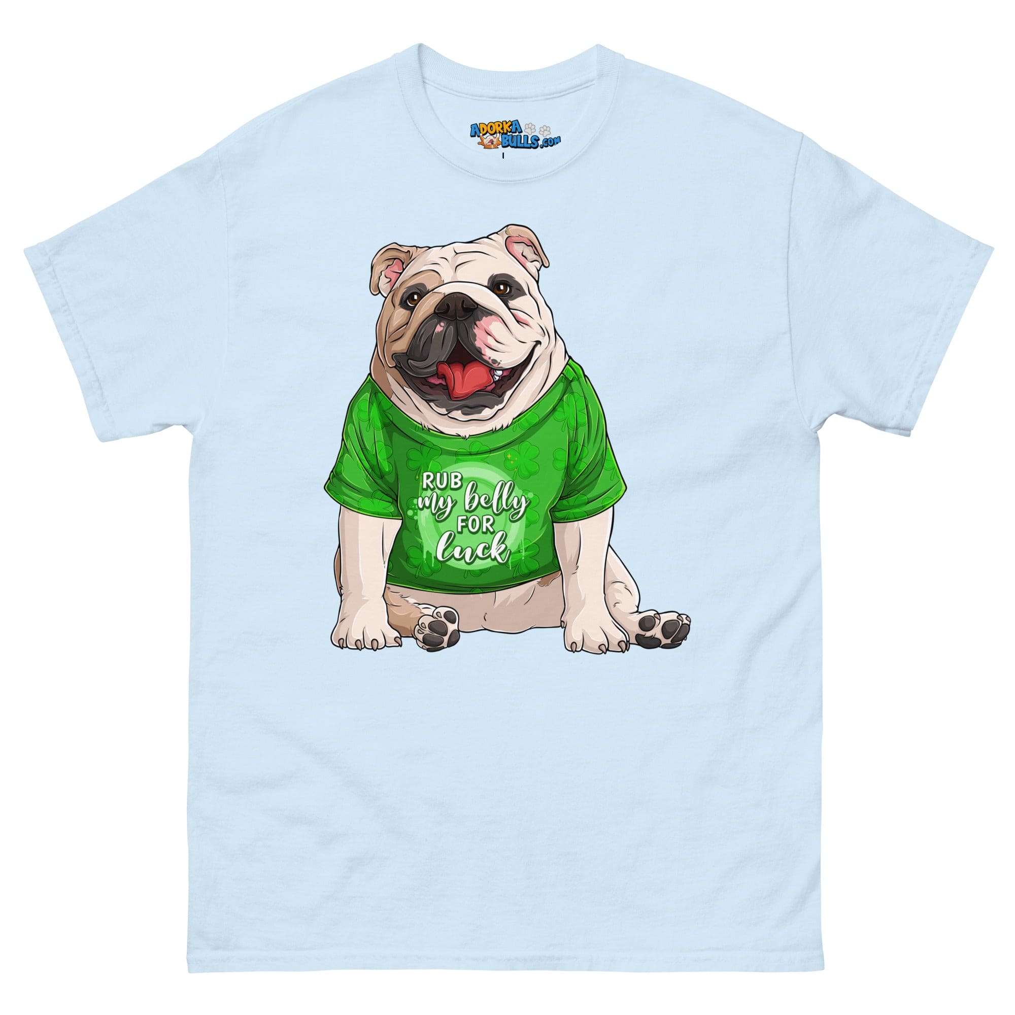 &quot;Rub My Belly For Luck&quot; English Bulldog Men&