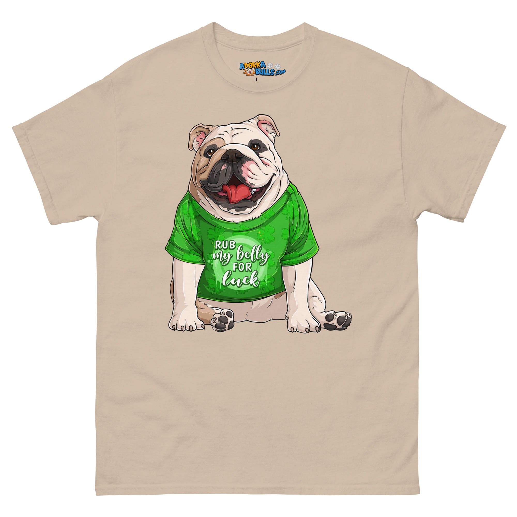 &quot;Rub My Belly For Luck&quot; English Bulldog Men&