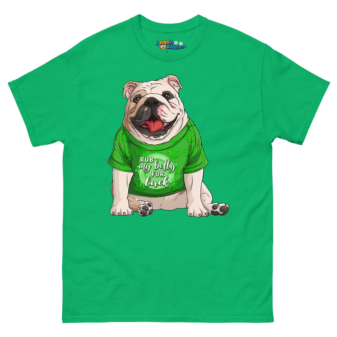 &quot;Rub My Belly For Luck&quot; English Bulldog Men&