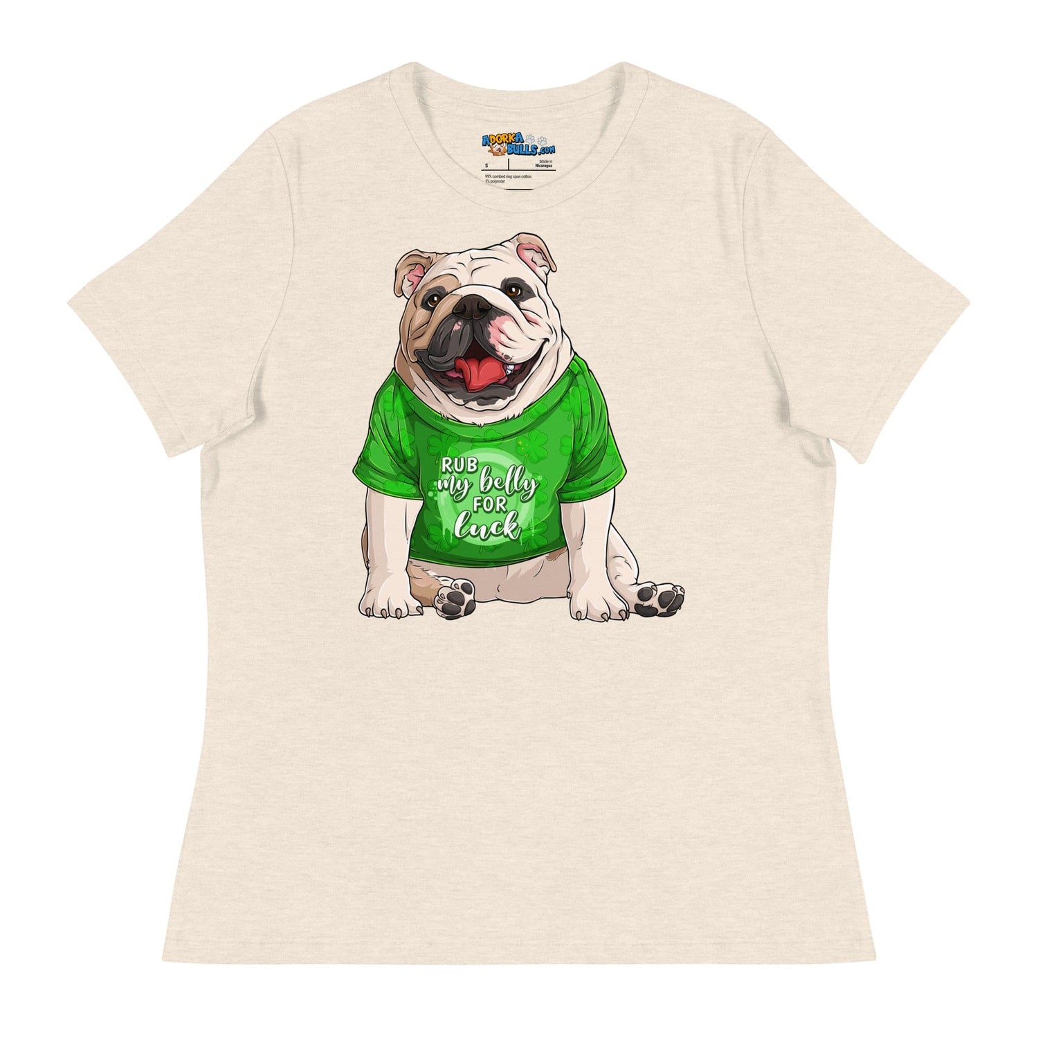 &quot;Rub My Belly For Luck&quot; English Bulldog Women&