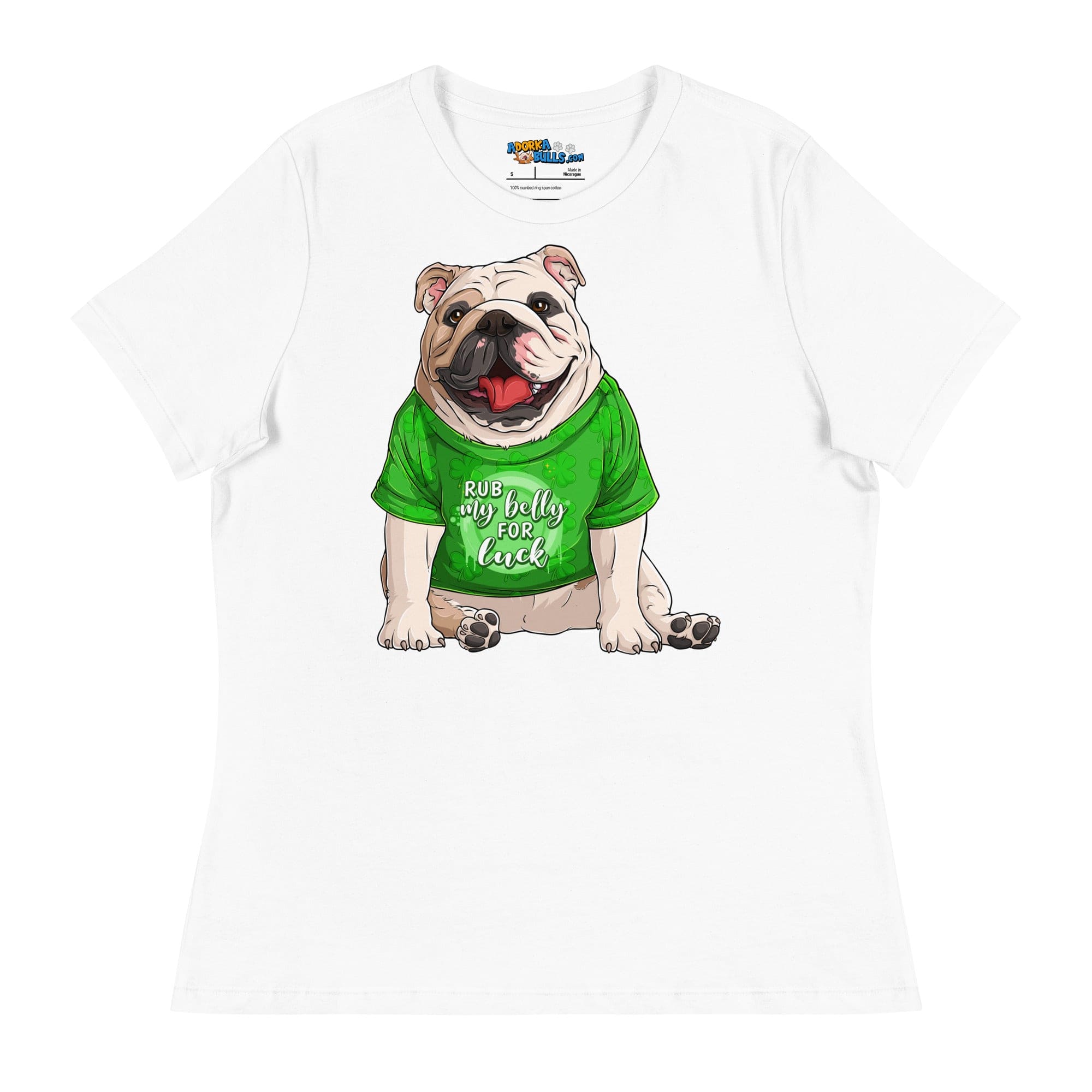 &quot;Rub My Belly For Luck&quot; English Bulldog Women&