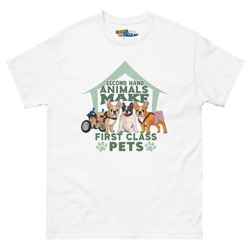 "Second Hand Animals Make First Class Pets" French Bulldog Men's Classic Tee