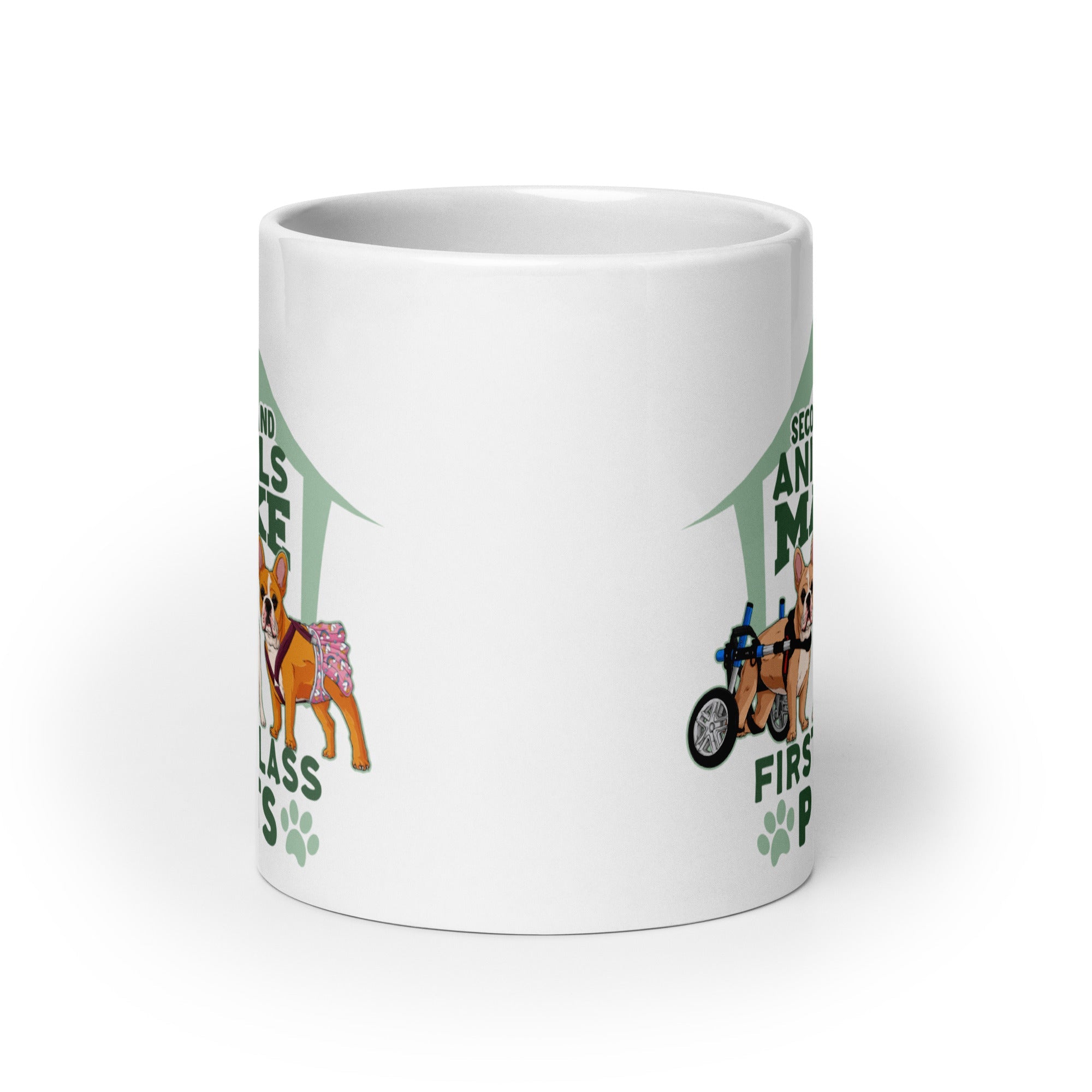 "Second Hand Animals Make First Class Pets" French Bulldog Mug (20oz)