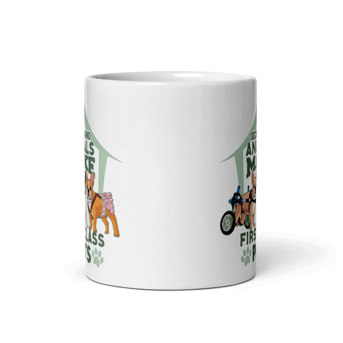 "Second Hand Animals Make First Class Pets" French Bulldog Mug