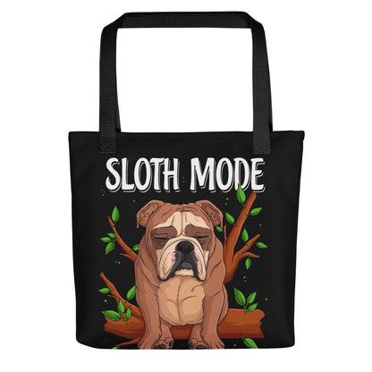 &quot;Sloth Mode&quot; English Bulldog Tote Bag