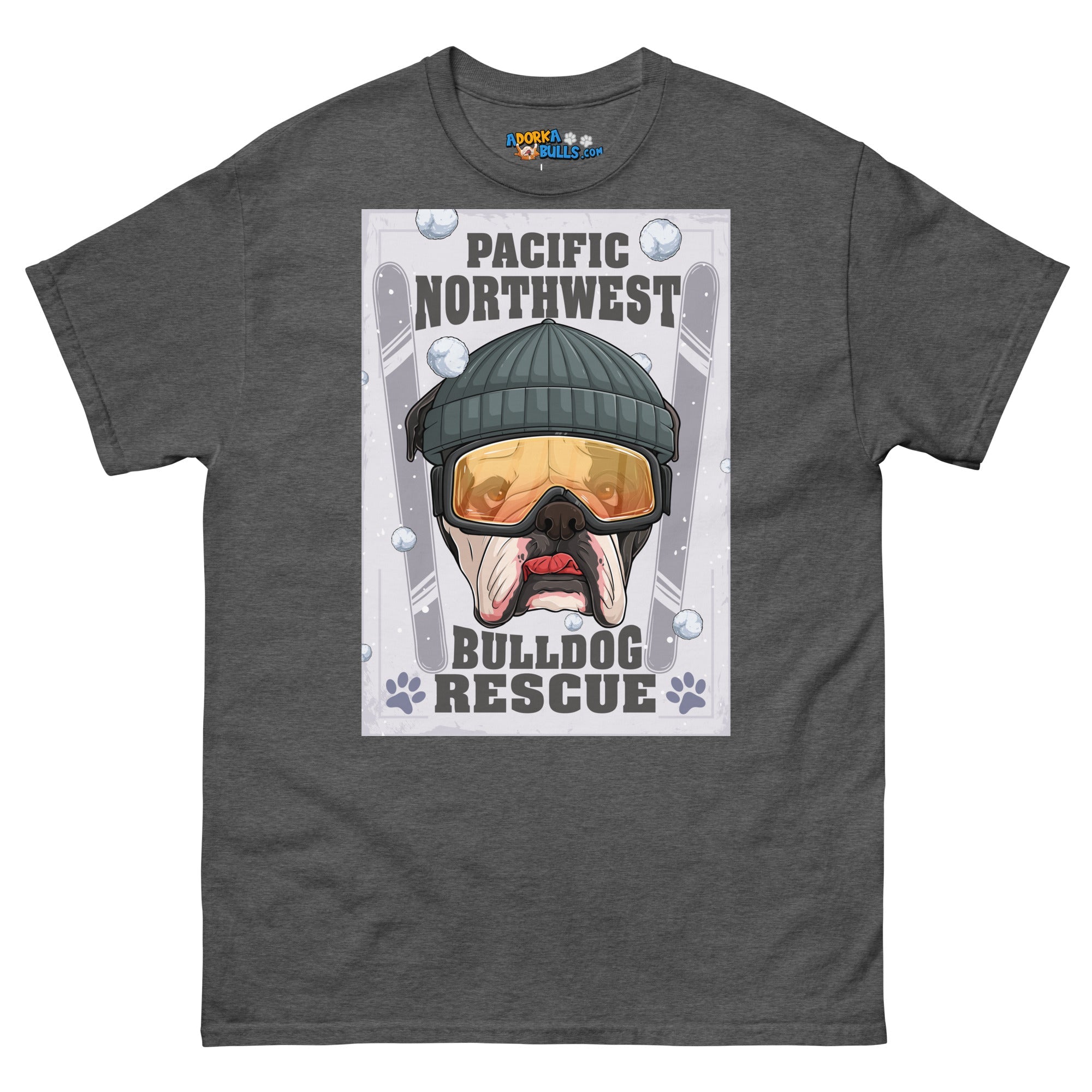 &quot;Snow Bullies&quot; English Bulldog Skier Men&