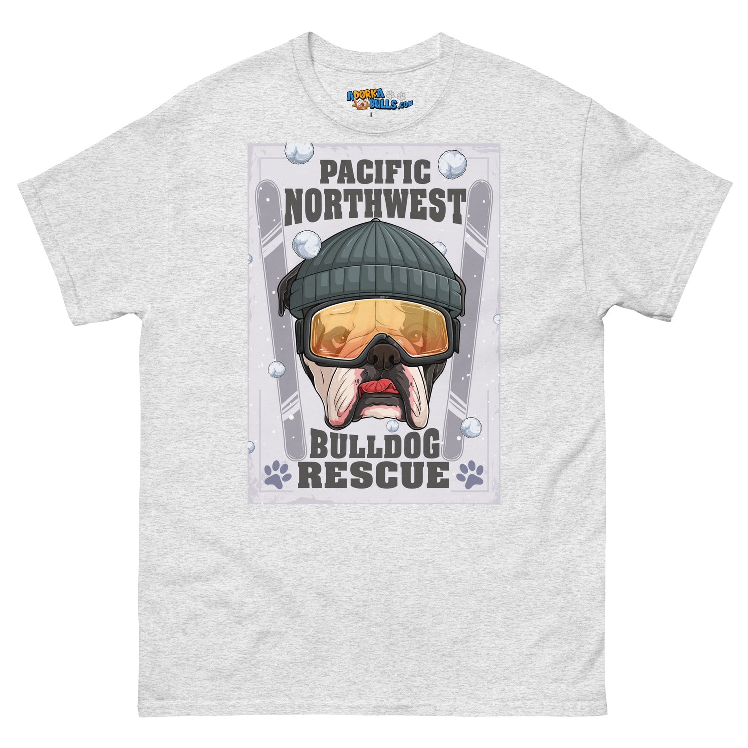 &quot;Snow Bullies&quot; English Bulldog Skier Men&