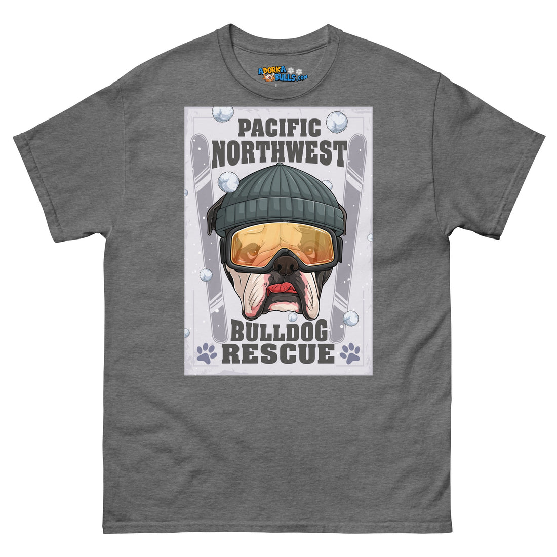 &quot;Snow Bullies&quot; English Bulldog Skier Men&